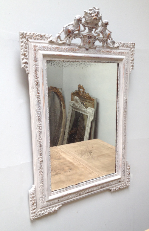 FRENCH ANTIQUE MIRROR CHERUB